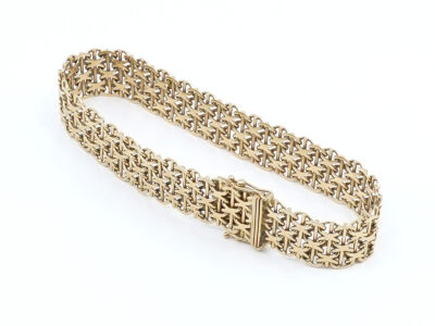 Armband X-länk med stav Guld 18K 26g 19,5cm