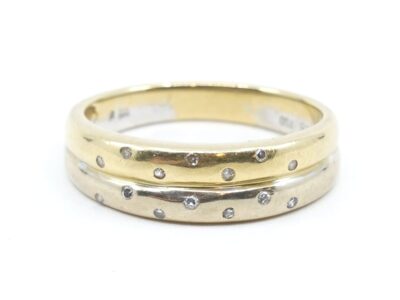 Ring Tvåfärgat Guld 18K Ø17,0 med diamanter