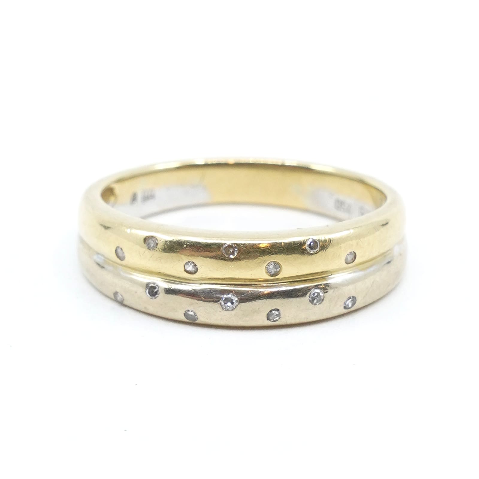 Ring Tvåfärgat Guld 18K Ø17,0 med diamanter