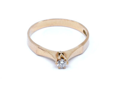 Solitärring briljantslipad diamant 0,09ct 18K Ø17¼