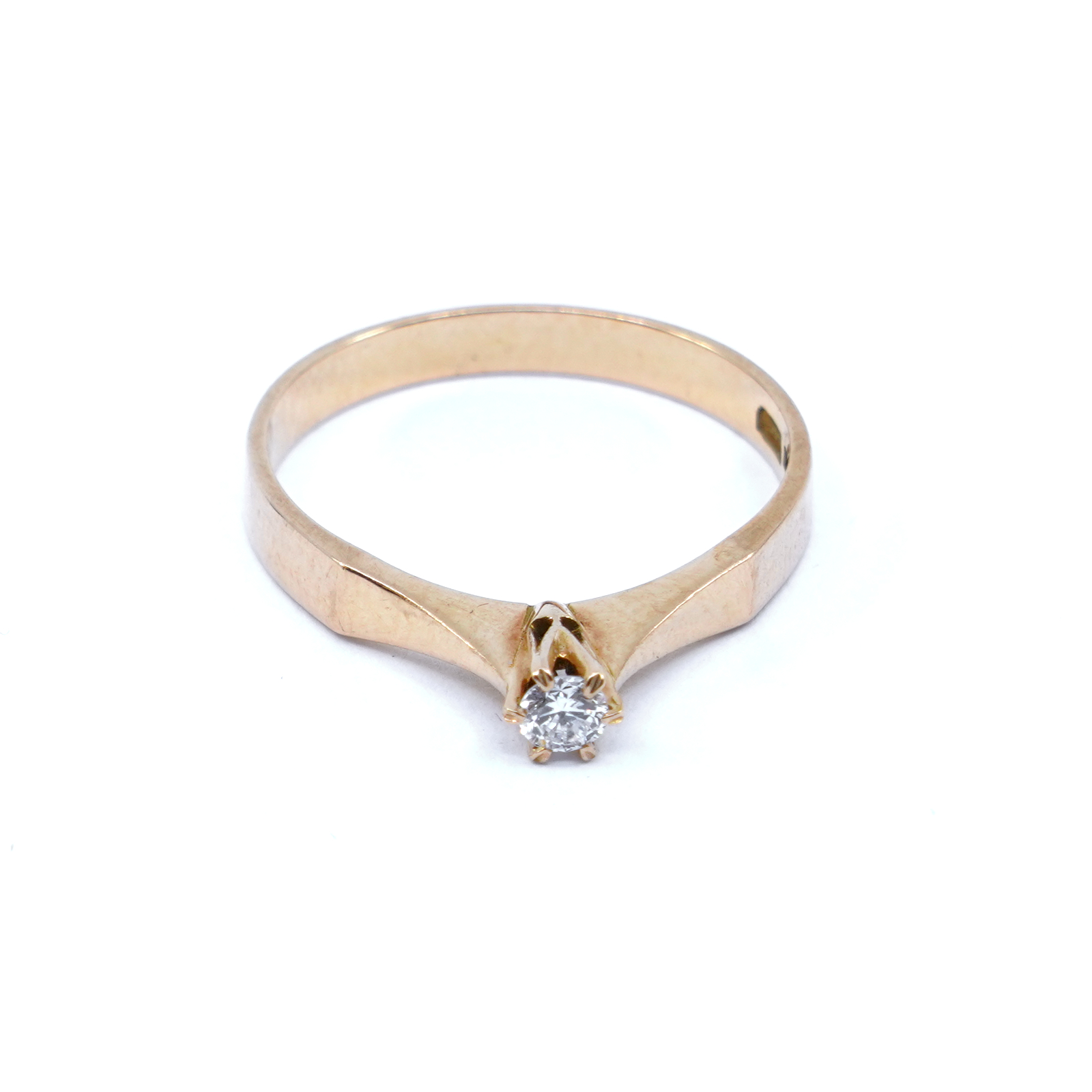 Solitärring briljantslipad diamant 0,09ct 18K Ø17¼