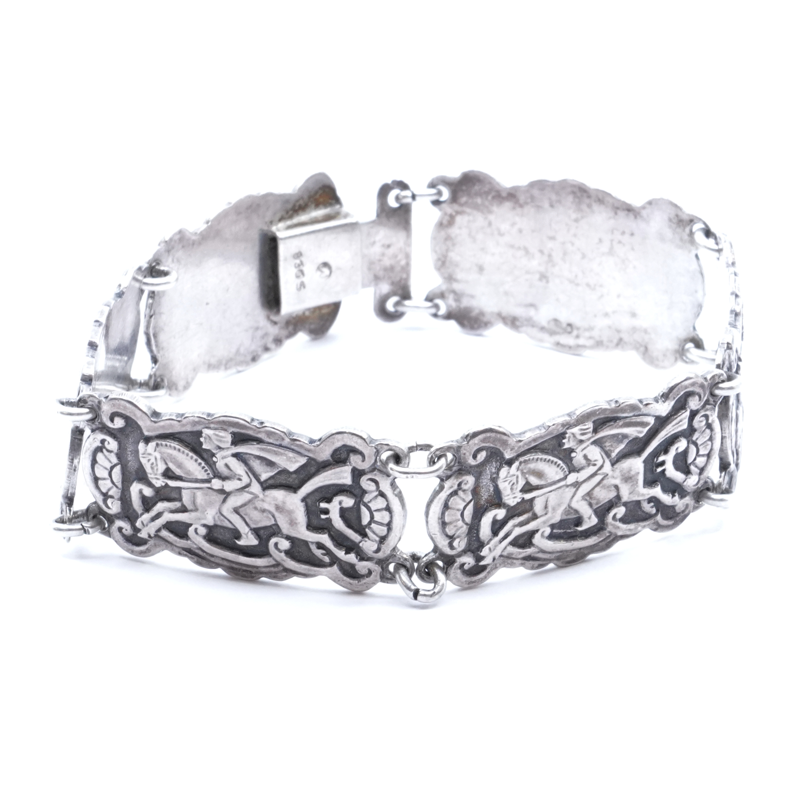 Armband - hästar med ryttare i relief - S830