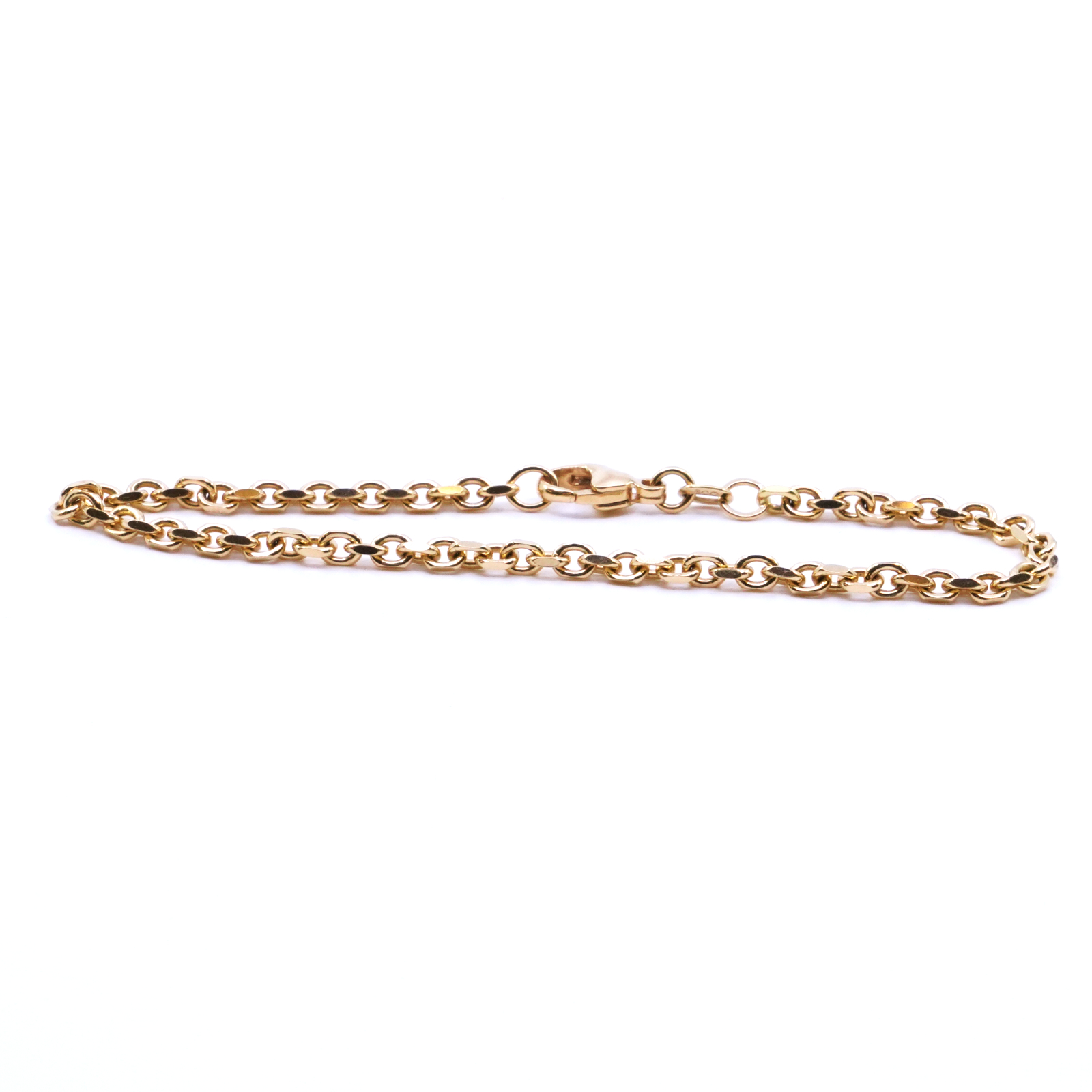 Armband Flackslipad Ankarlänk 18K 18,5cm