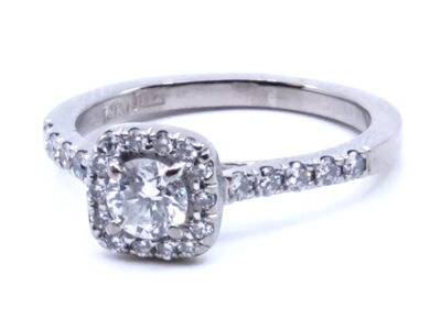 Haloring med diamanter 0,75ct - totalt 18K vitguld Ø16½
