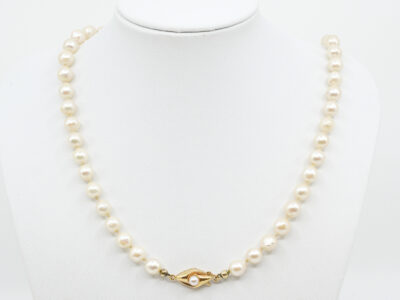 Pärlcollier Guldlås 18K