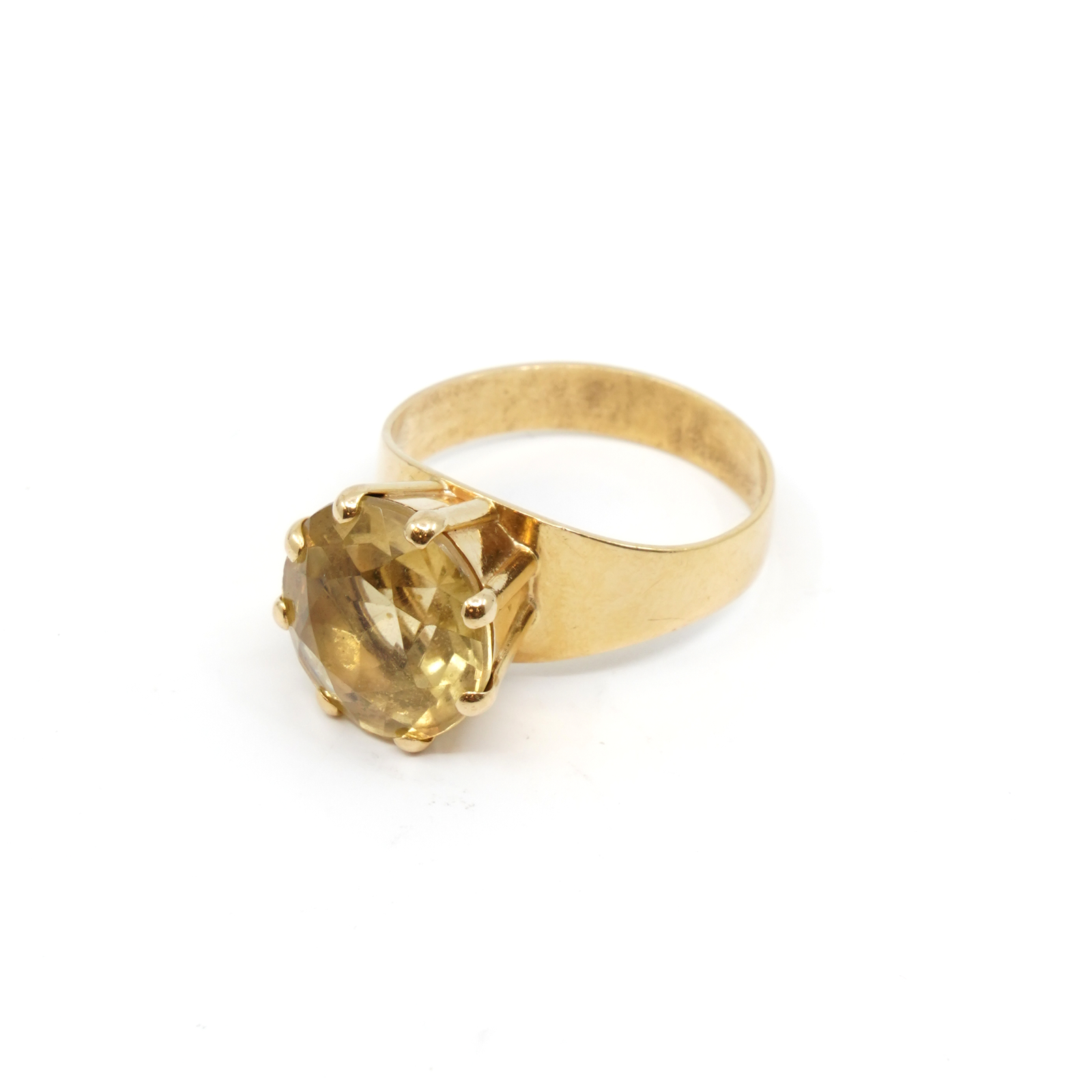 Ring Guld 18K Med gul sten