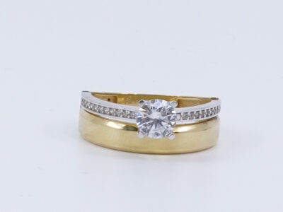 Ring Guld 18K 5,1g Ø18,75 Med stenar