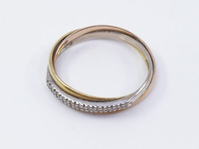 Ring GFAB Trefärgat med diamanter