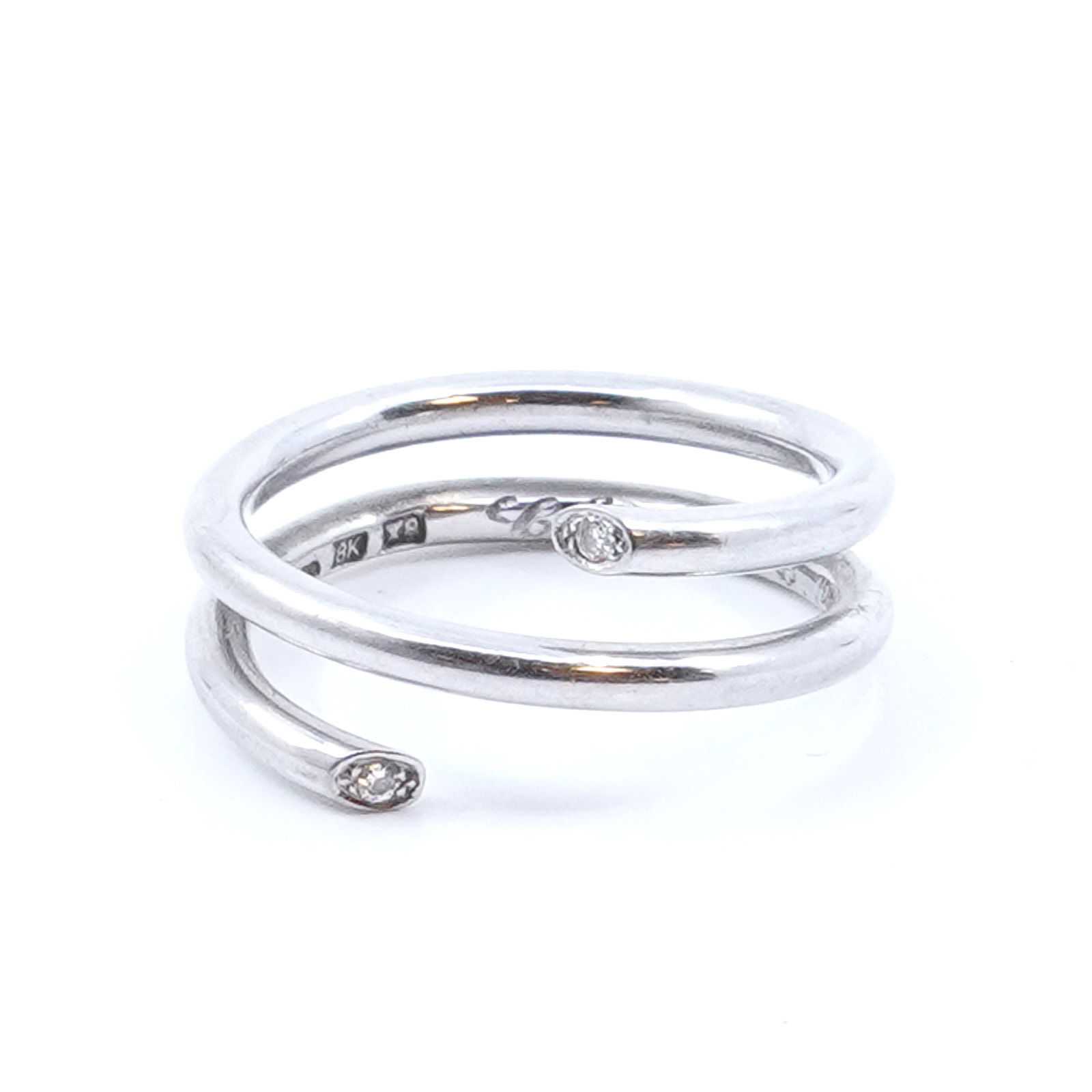 Ring vitguld med diamanter 2xca0,005ct 18K 6,8g Ø18