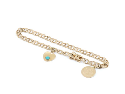 Armband Bismarck Guld med berlocker 18K 7,5g L 18,5cm B 5mm