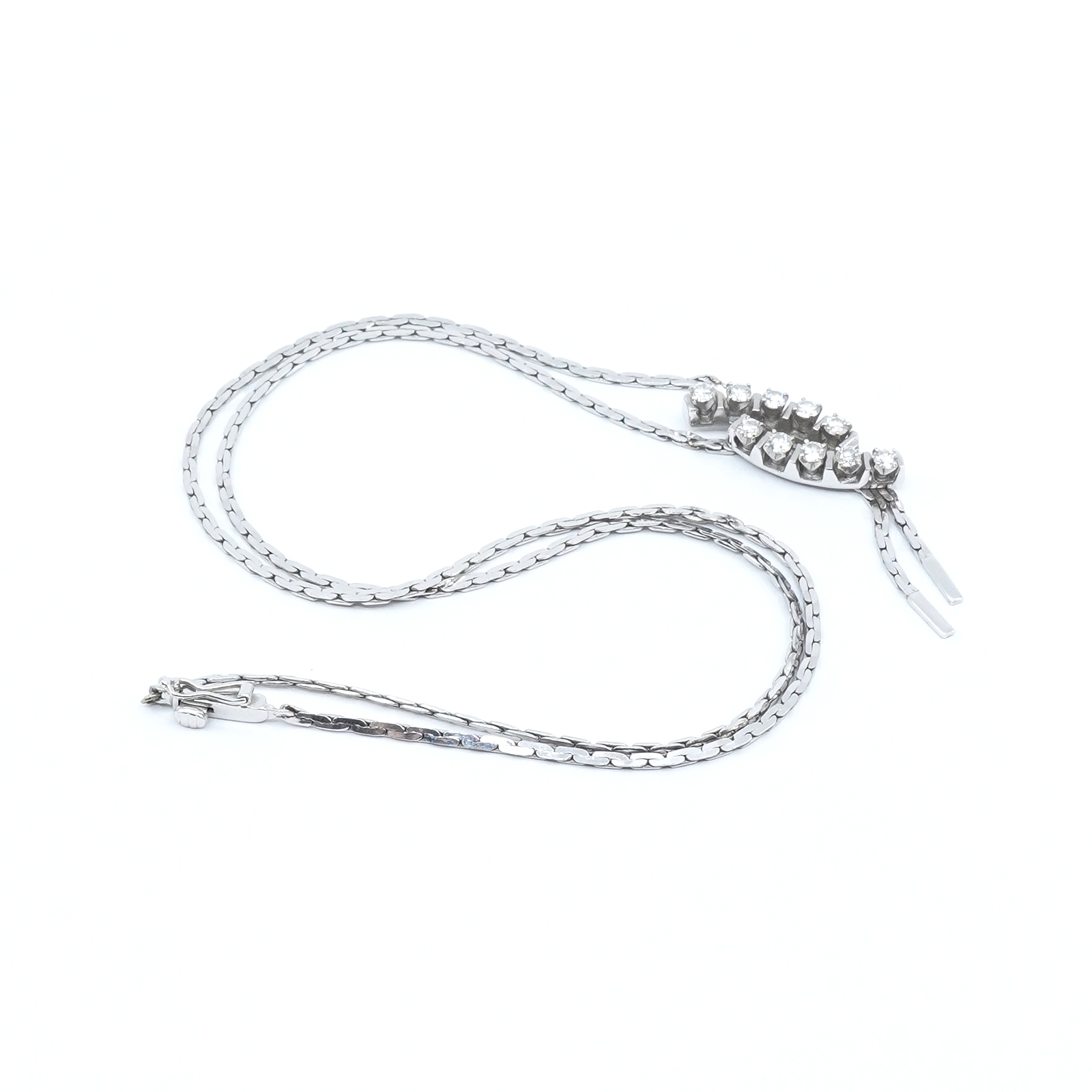 Collier Vitguld 18K 44,5cm med diamanter