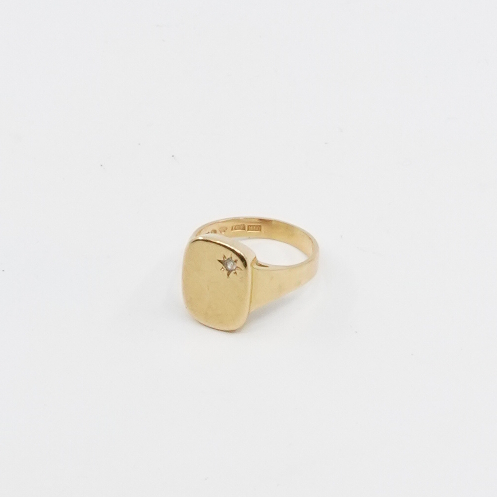 Klackring Guld 18K med sten Ø18,5