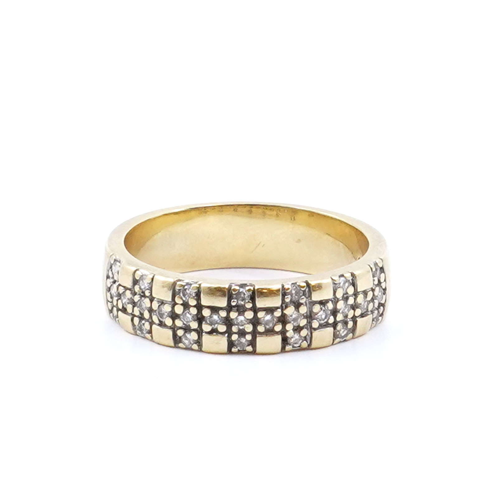 Ring Guld 18K 5,3g Ø17 Med diamanter 27xca0,005ct
