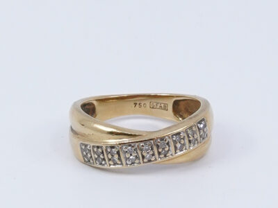 Ring Guld 18K 3,1g Ø15,75 Med diamanter 18xca0,01ct
