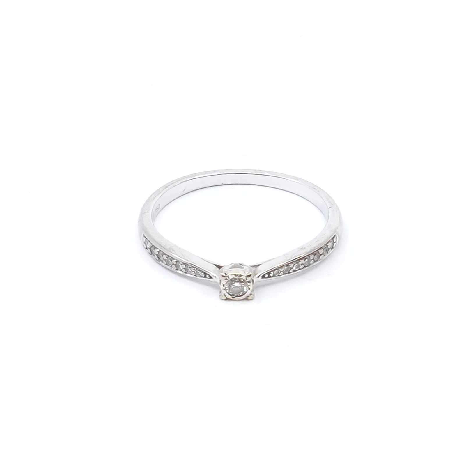 Diamantring vitguld