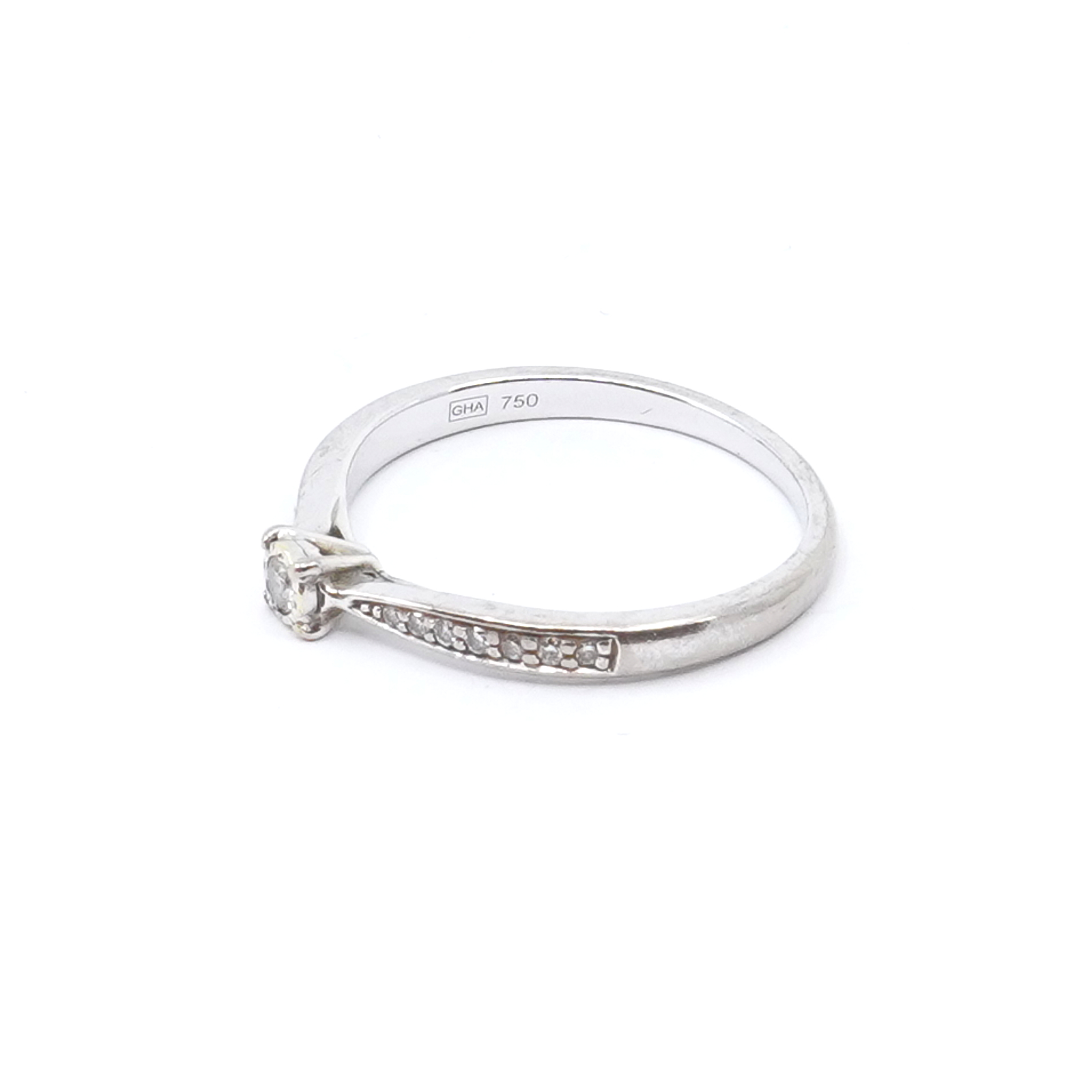 Diamantring vitguld