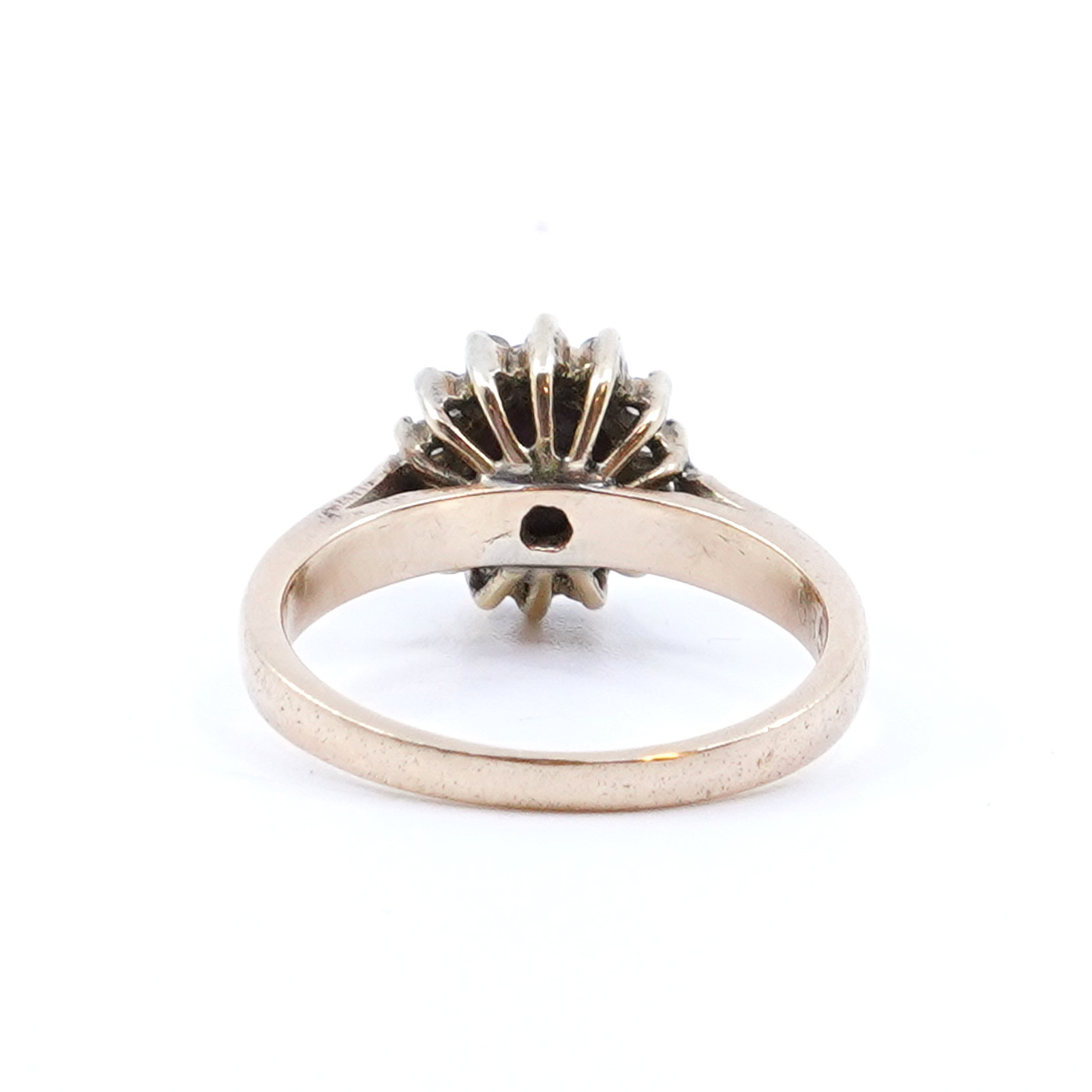 Ring med sten och diamanter 13xca0,01ct 14K 3,0g Ø15,5