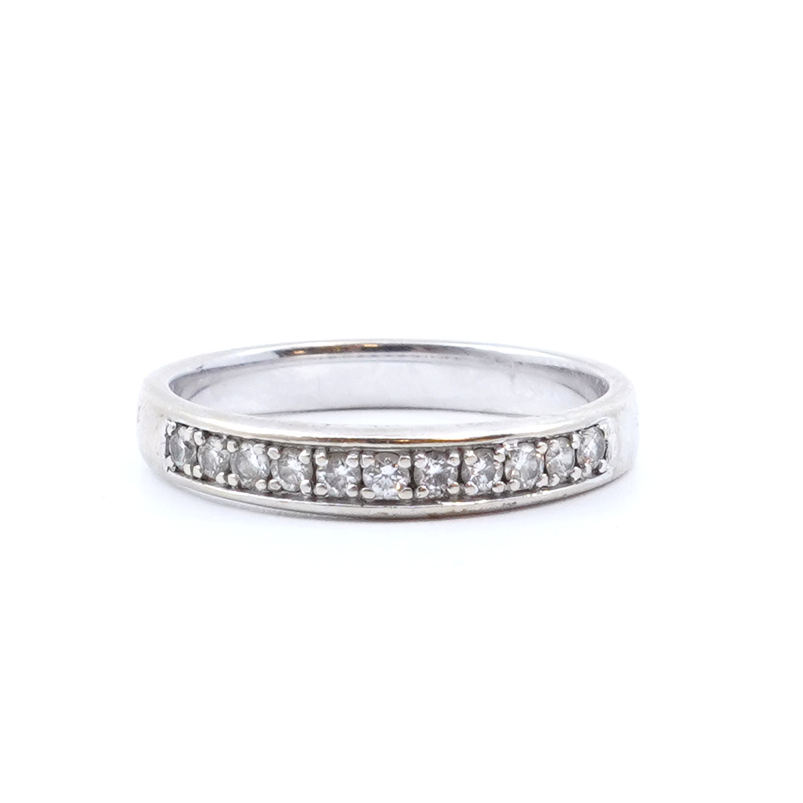 Ring vitguld med diamanter 11xca0,01ct,18K 3,4g Ø17,5