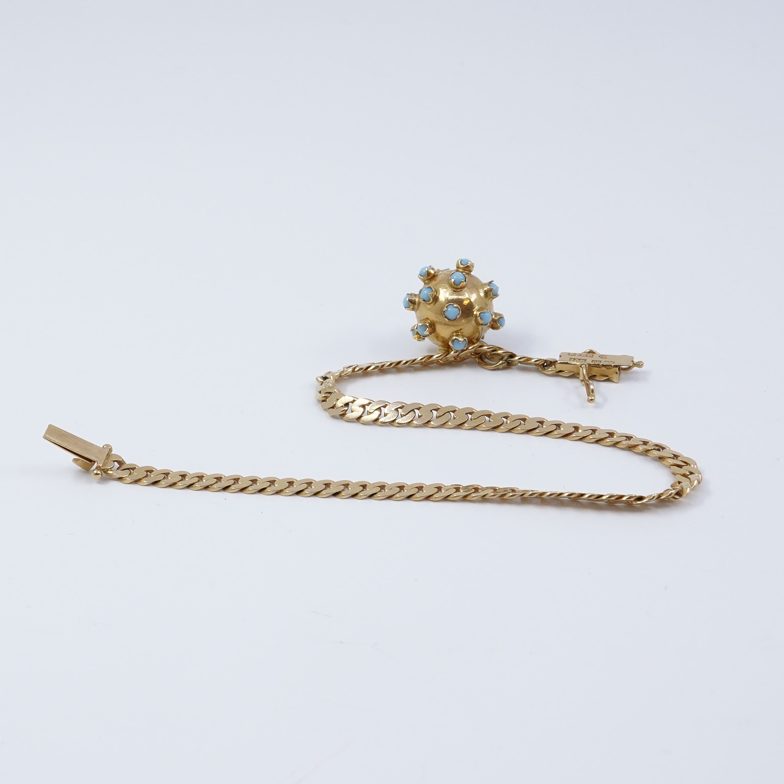 Armband Pansar Med Berlock Guld 18K 9,2g Längd 19cm Bredd 3,5mm
