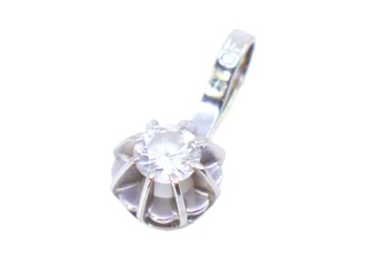 Vitguldhänge med diamant 1x ca 0,12ct