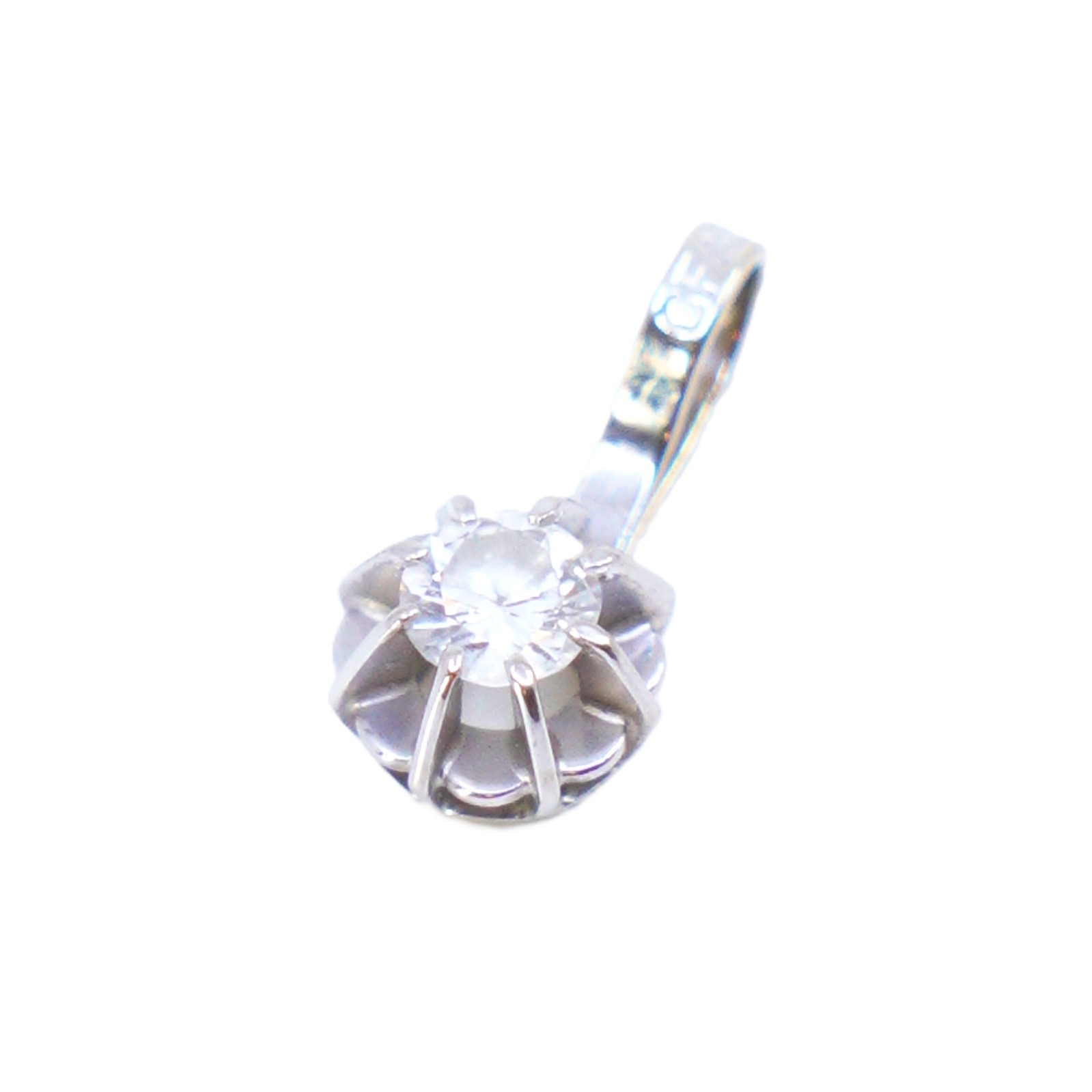 Vitguldhänge med diamant 1x ca 0,12ct