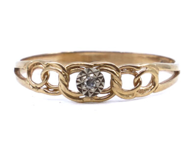 Ring 18K 1g Ø17,25 med Diamant