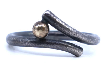 Ring med guldkula 14K S925 3,9g Ø18,5