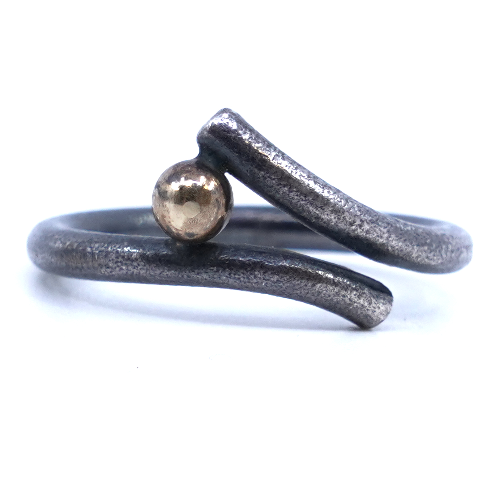 Ring med guldkula 14K S925 3,9g Ø18,5