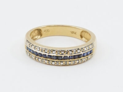 Ring Guld med stenar och diamanter (8xca0,005ct)