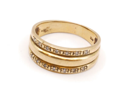 Ring med diamanter Guld 18K 5,9g Ø19½