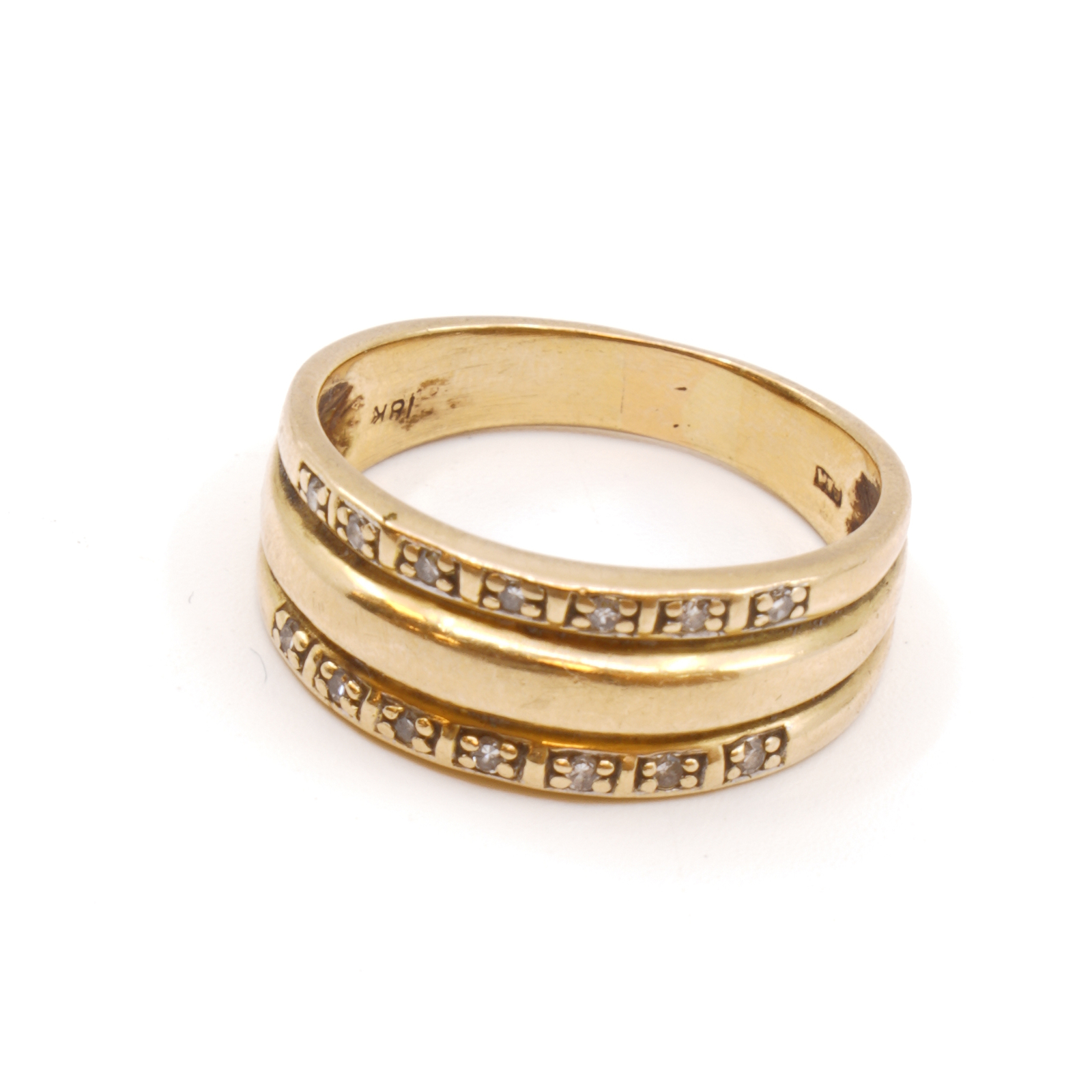 Ring med diamanter Guld 18K 5,9g Ø19½
