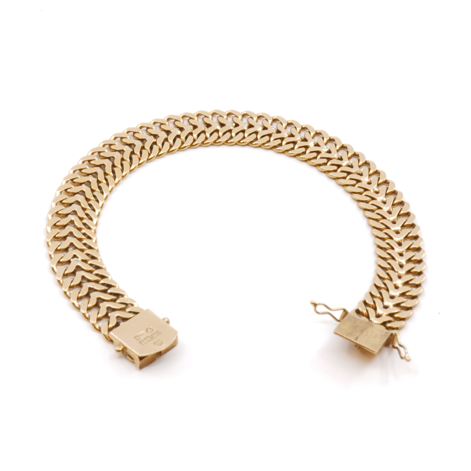 Armband Fiskben med kistlås Guld 18K 29,98g, 21,5cm