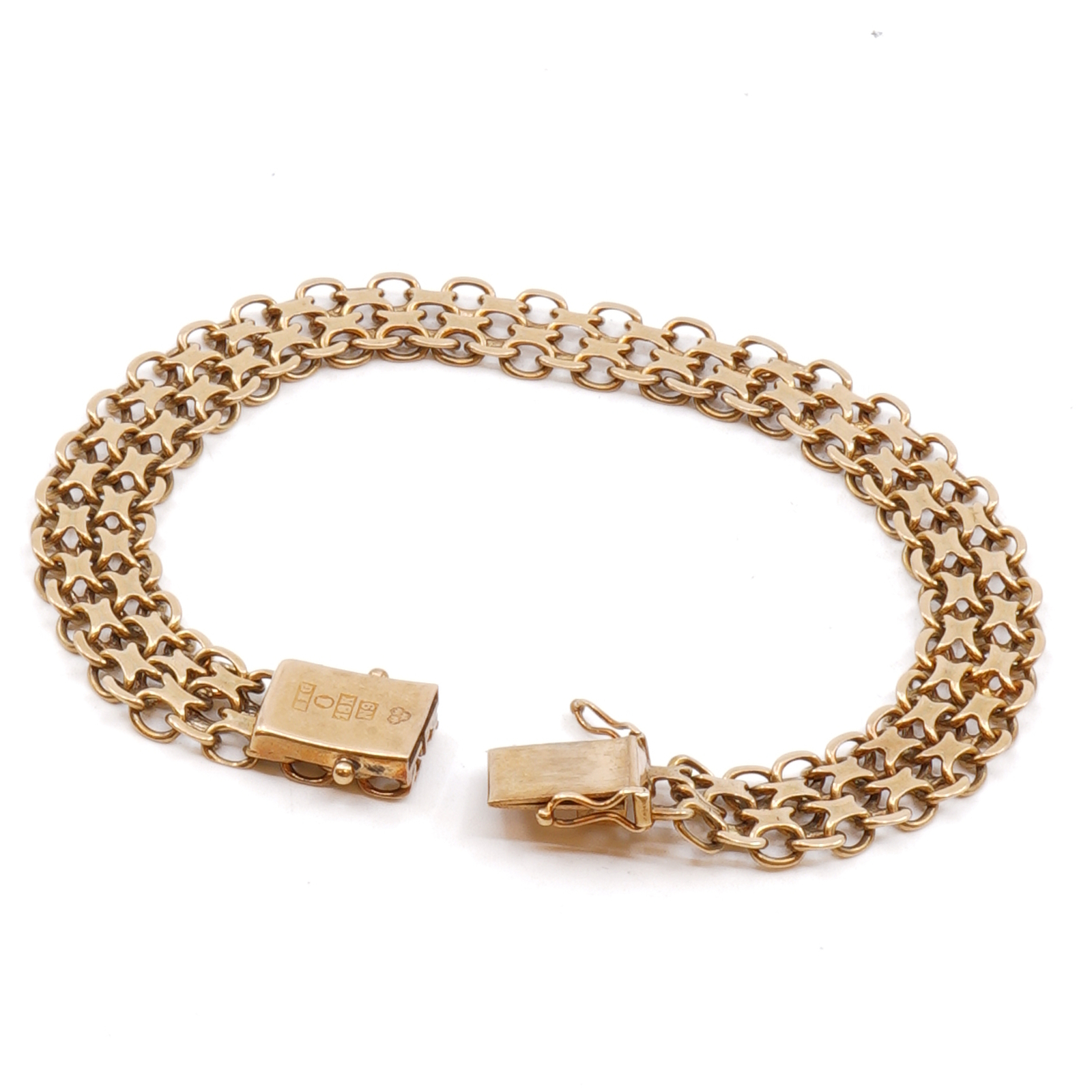 Armband X-länk med kistlås Guld 18K 17,13g, 21,5cm
