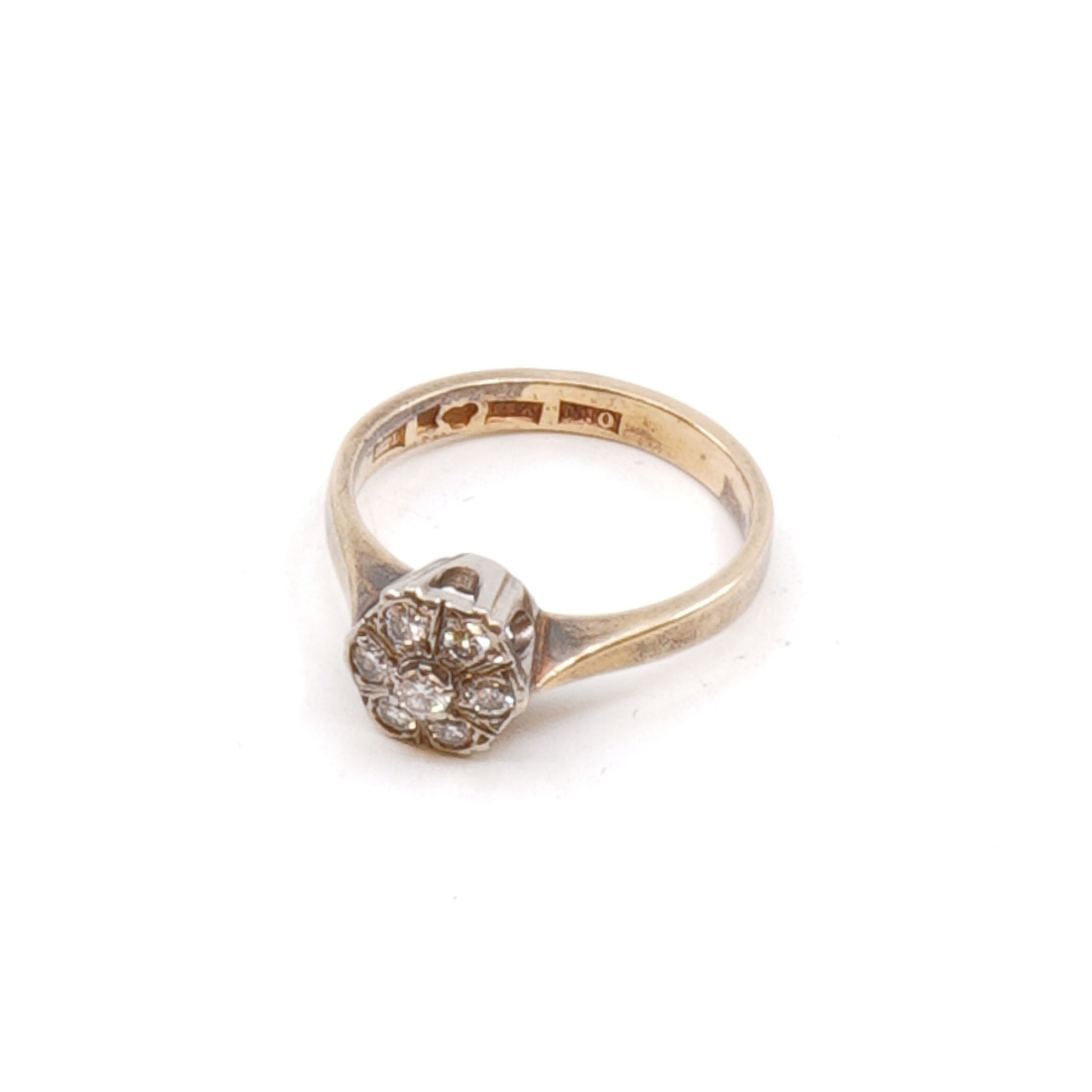 Ring tvåfärgad med diamant Guld 18K 3,51g Ø16,5