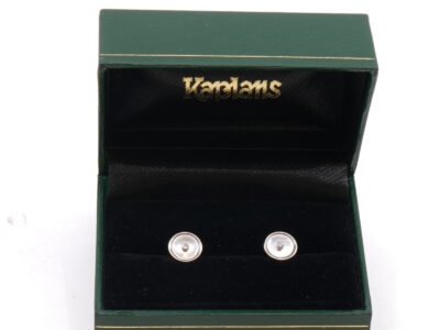 Par Manchettknappar Vitguld med diamant