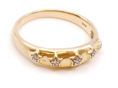 Ring med diamanter Guld 18K 3,2g Ø17¼