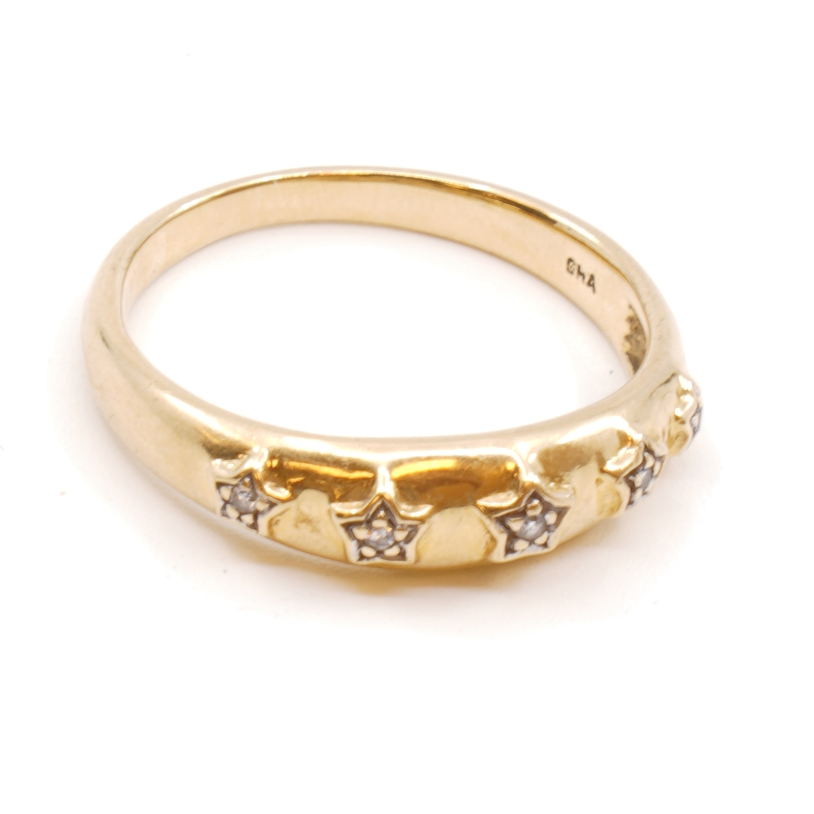 Ring med diamanter Guld 18K 3,2g Ø17¼