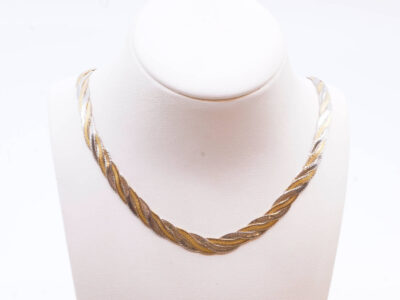 Collier tvåfärgat Guld