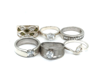 Ringar 6st - Sterlingsilver med stenar