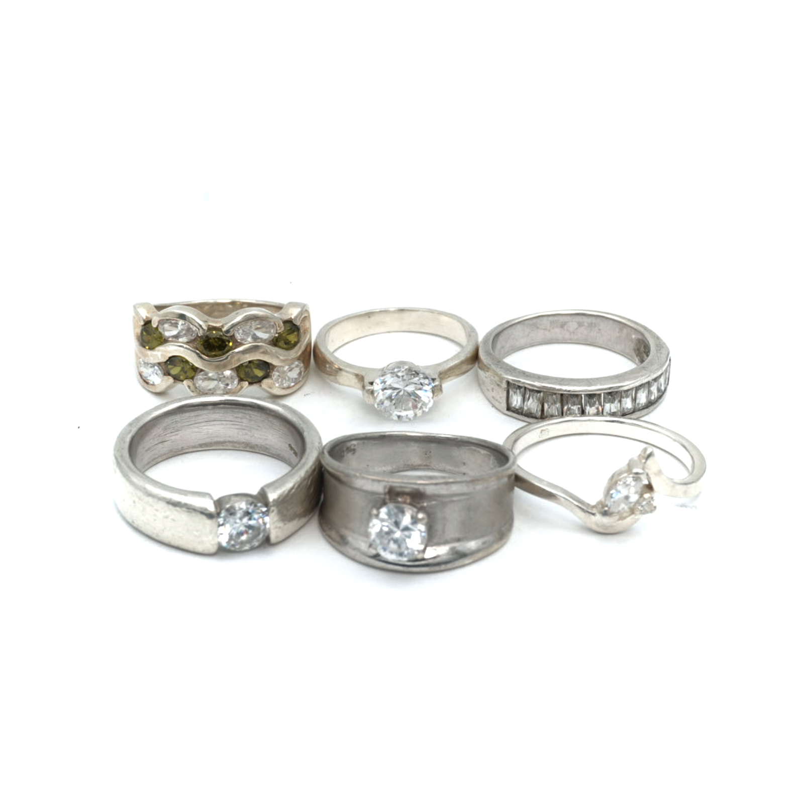 Ringar 6st - Sterlingsilver med stenar