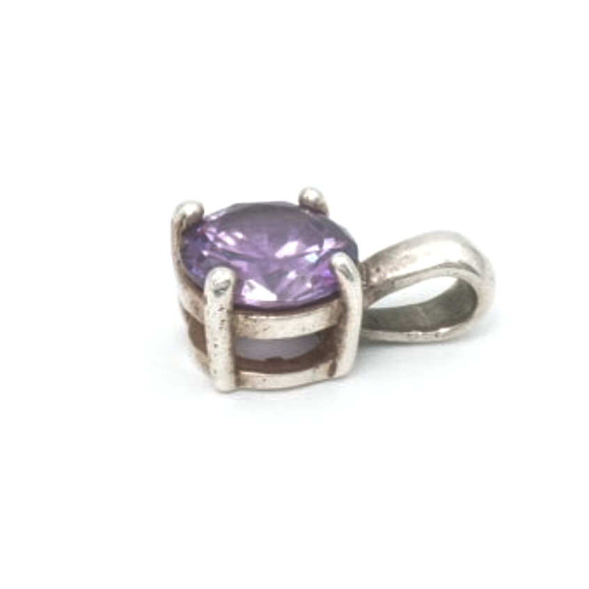 Hänge sterlingsilver med lila sten