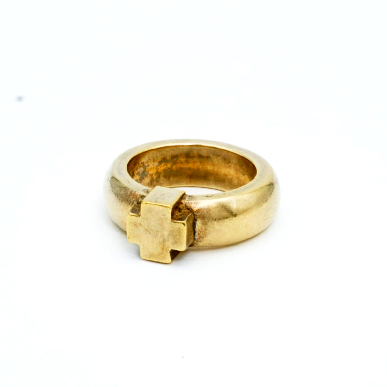 Ring - förgyllt sterlingsilver med kors som klack