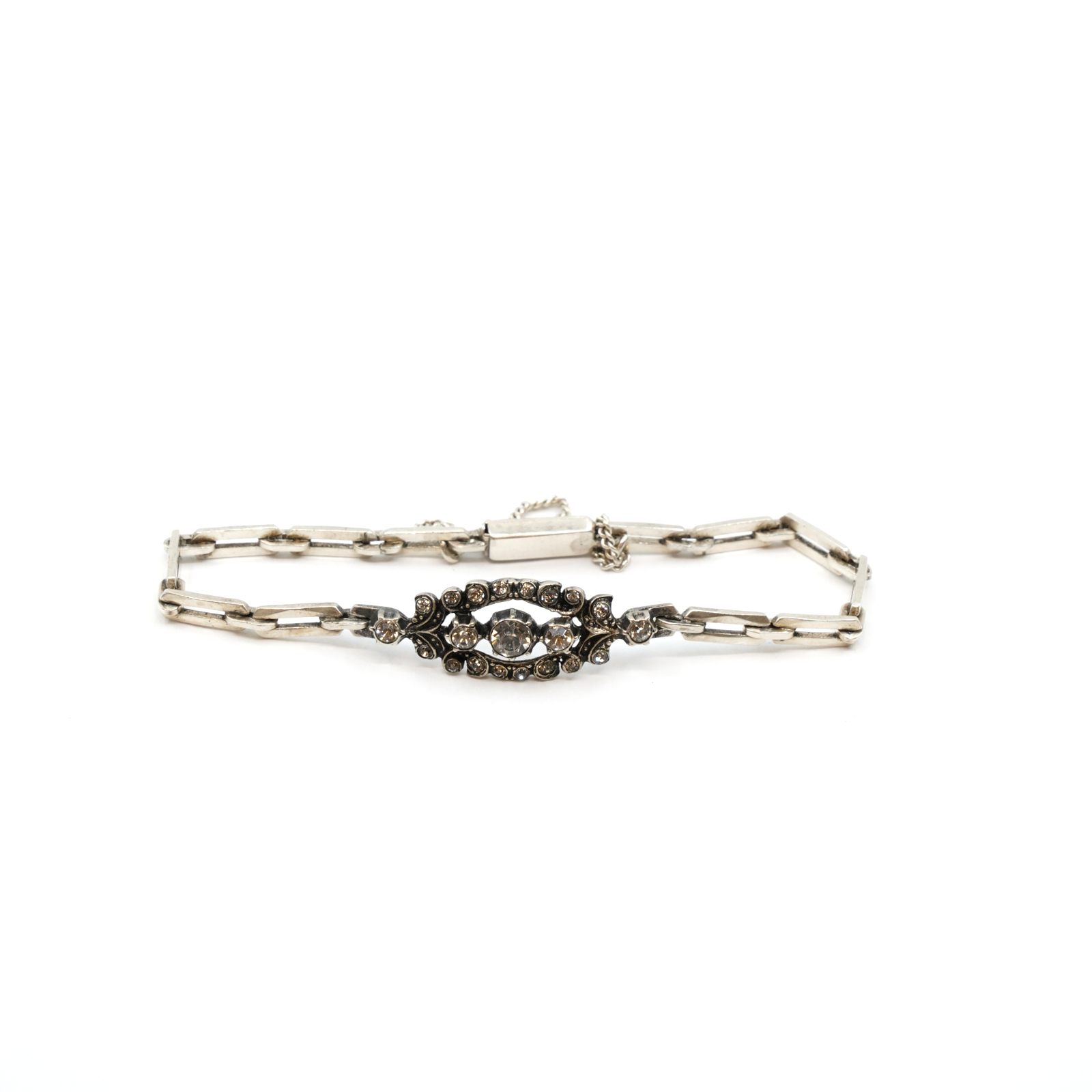 Armband Silver S835 Med vita stenar