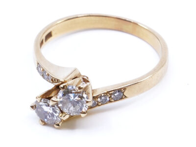 Tvillingring med diamanter 18K Ø17¾ - Jarl Sandin