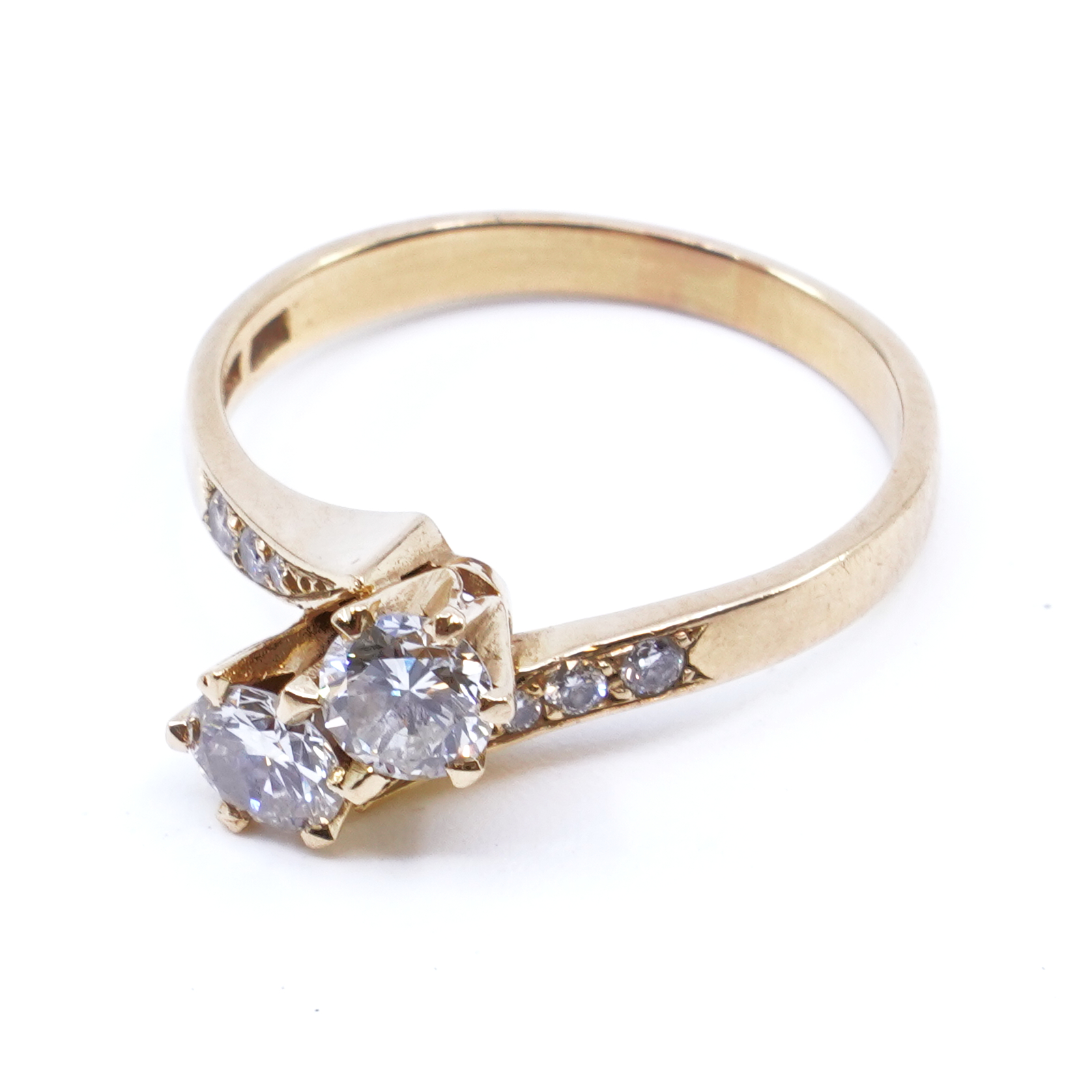 Tvillingring med diamanter 18K Ø17¾ - Jarl Sandin