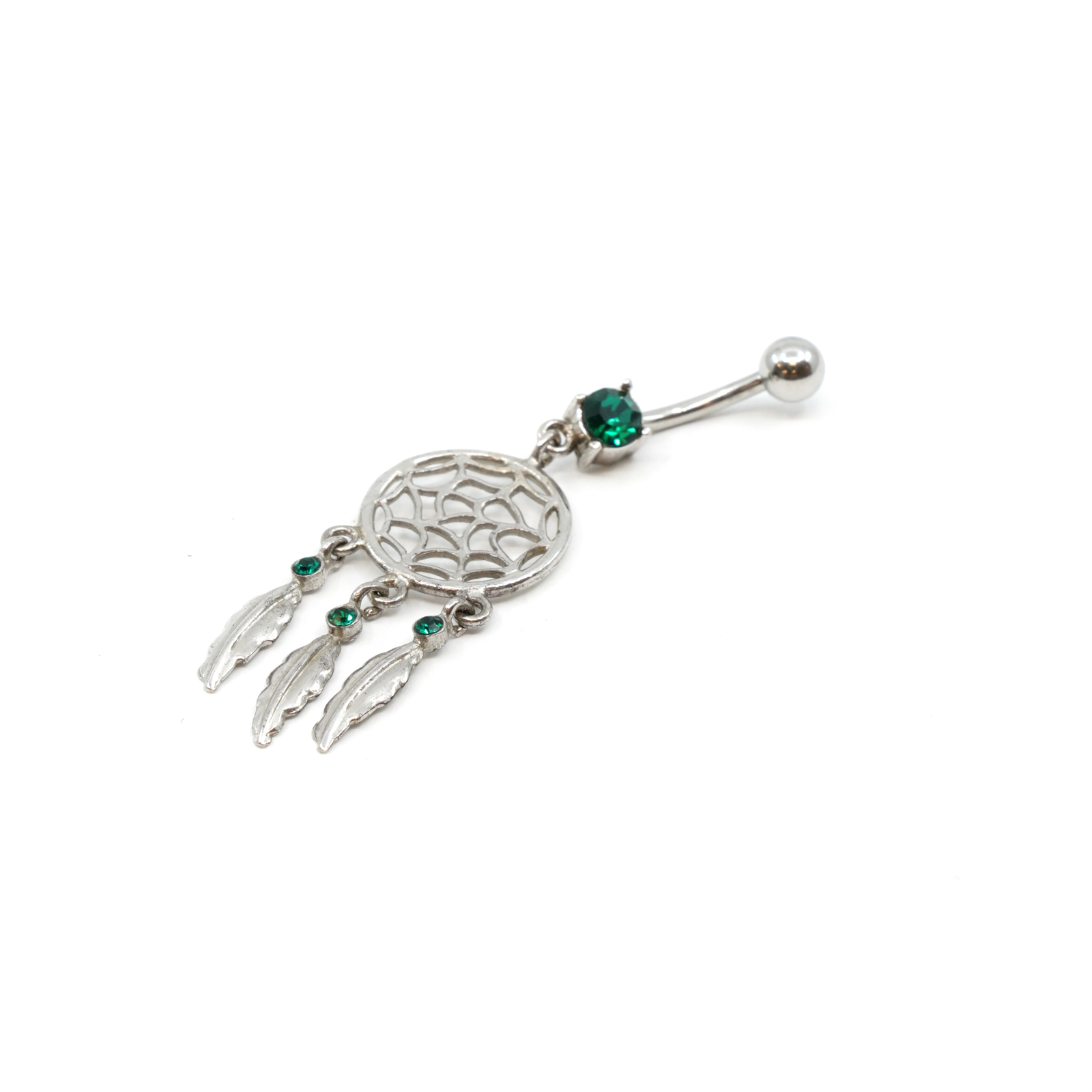 Piercingsmycke Silver S925 Med gröna stenar