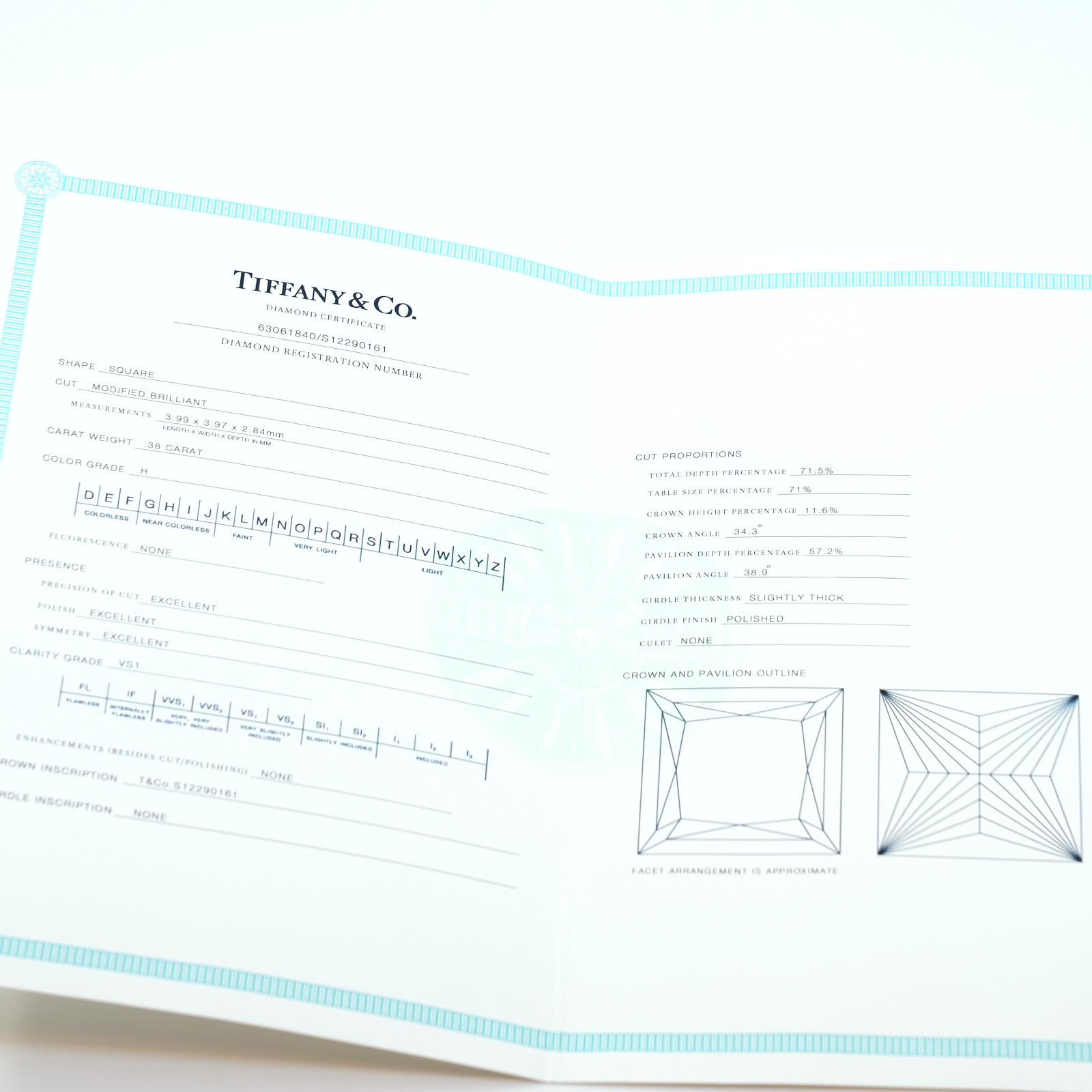 1 Ring Platina Tiffany & Co. Diamant 1x0,38ct