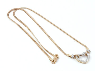 Collier Rävsvans tvåfärgat med diamanter