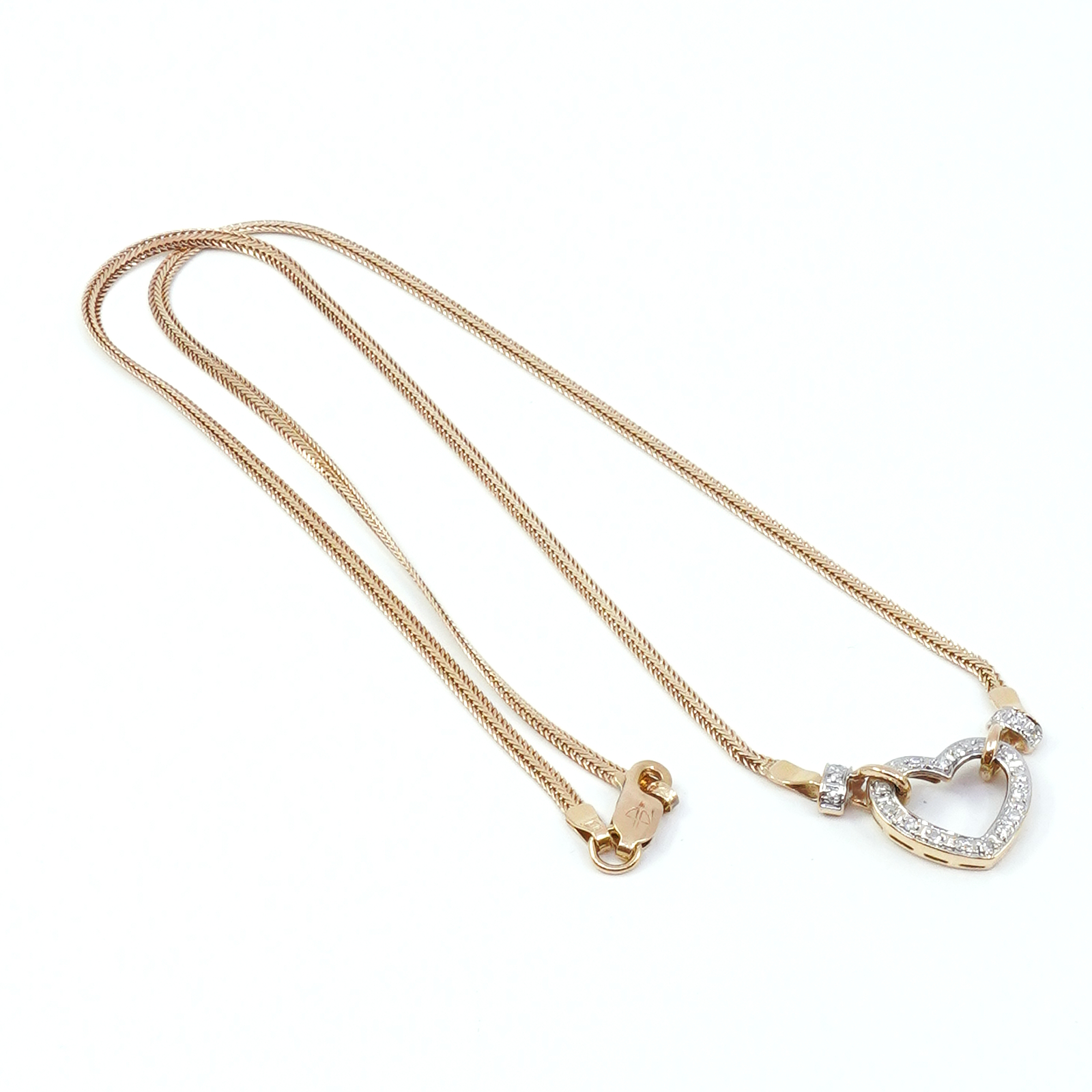 Collier Rävsvans tvåfärgat med diamanter