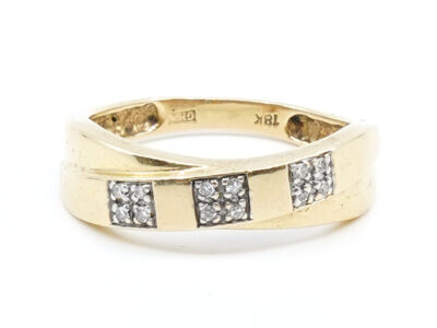 Ring Guld 18K 4,2g Ø17,75 med diamanter